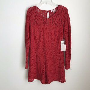New 1 State Red Lace Gilded Age Romper